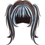 blue brown jirai kei pastel goth messy pigtails