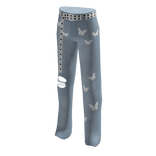 blue butterfly pants 