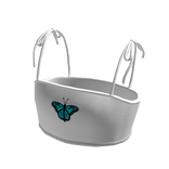 🦋 Blue Butterfly Y2K Crop Top - White