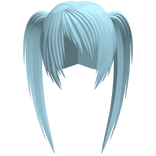 blue choppy messy scene emo high long pigtails