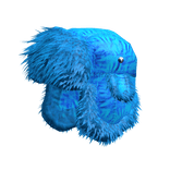 blue chunky fluffy fur ushanka