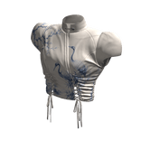Blue Crane Ruched Lace Up Top