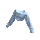 Blue Cropped Off Shoulder Shirt