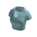 Blue Cropped Polo Top