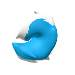 Blue Curly Kemono Puppy Tail