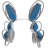 Blue Cyber Bunny Tech Headphones