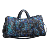 Blue Cyber Leather Handheld Duffel Bag