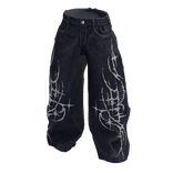 Blue Dark Wash Y2K Sigil Jeans