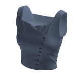 Blue denim button crop top