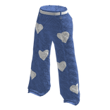 ❄ Blue Denim Jeans with White Hearts