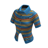 ☆ blue designer unbuttoned polo top