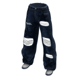 Blue Distressed Baggy Stars Jeans