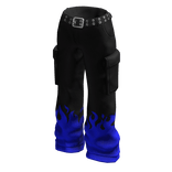 Blue Fire Baggy Pants