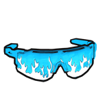 blue flaming cartoony tactical sunglasses