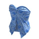 Blue Floral Willow Summer Twisted Tube Top