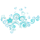 Blue Frutiger Aero Floral Swirls Aura Y2K