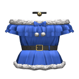 Blue Fur Bow Bell Dress Choker 3.0