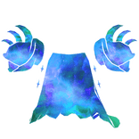 Blue Galaxy Cartoony Demon Warrior Hood