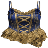 Blue Gold Rose Corset Top