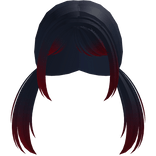 ୨♡blue Hair with Red Tips Of a Normal Girl♡୧