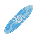 Blue Hibiscus Surfboard - Waist 🌺