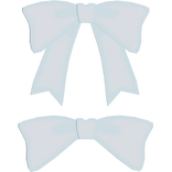 blue kawaii neko maid bow chairclips