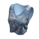 Blue Knit Pride Collection Patterned Flower Vest