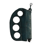 Blue knuckle lighter case in distressed leather