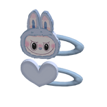 ♡ blue labubu heart hairclip