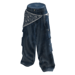 Blue Lace Cargo Baggy Pants