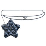 Blue Leopard Cstar Quilted Waist Bag Silver