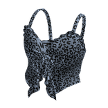 Blue Leopard Tie Top