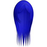 Blue Long Straight Hair W Curtain Bangs