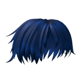 Blue Messy Boy Emo Hair Style