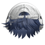 Blue Messy Hair w/ Headphones & Y2K Hat