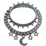 Blue Moon & Stars Spiked Collar Chain Necklace