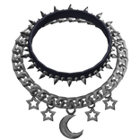 Blue Moon & Stars Spiked Collar Chain Necklace