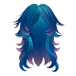 Blue Pink Aqua Fluffy Anime Girl Hair