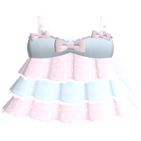 ♡ : blue + pink polka dot ruffle baby doll dress