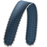 blue plaid ruffled cottage headband