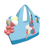 blue rainbow handbag