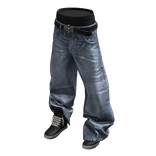 Blue Sagging Jeans w/ Sneakers