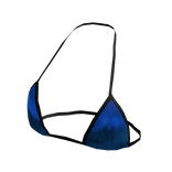 Blue Shiny Metallic Rave Femme Bikini Top