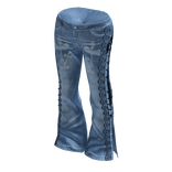Blue Side-Lace Flare Jeans