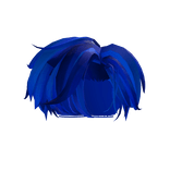 Blue Side Parted Messy Hair