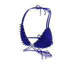 Blue Spiked Crop Top