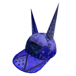 Blue spiky horns cap
