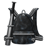 Blue Studded Backpack w/ Baseball Bat