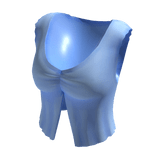 Blue Stylish Pleated Crop Tee