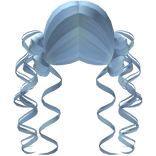 Blue Super Duper Curly Side Buns